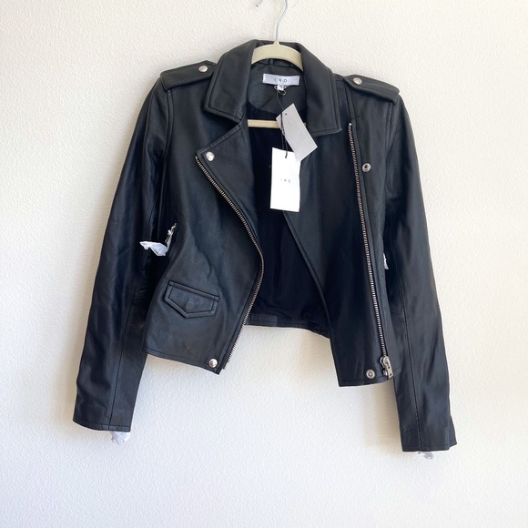 IRO Jackets & Blazers - IRO Ashville Black Leather Motorcycle Jacket 36